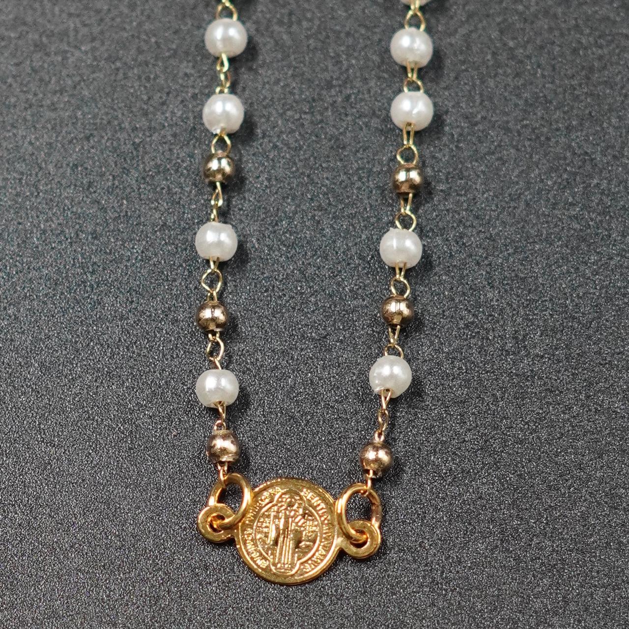 Miniatura 3 de Tobillera San Benito Perlitas y dorado